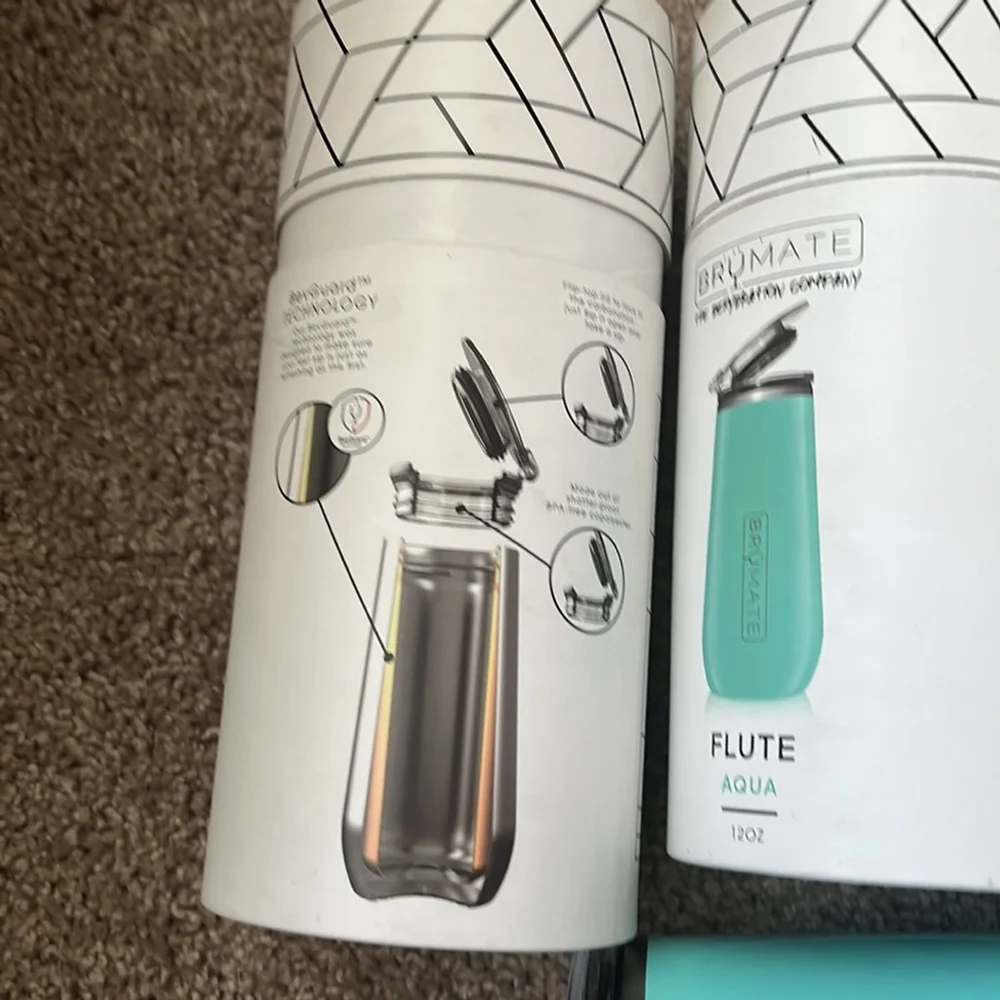 Mate Aqua 12oz Insulated Champagne Flute Stainless Steel – NIB